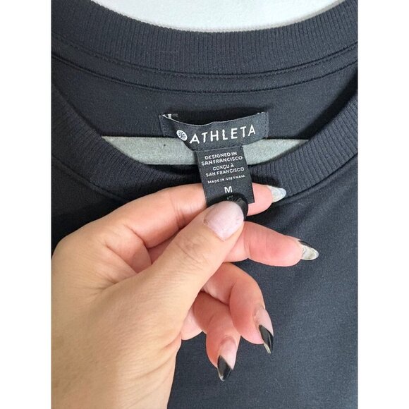 Athleta Santorini Cinch Knit Tank Dress Midi Black-sz Medium - Picture 7 of 9